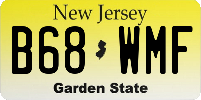 NJ license plate B68WMF