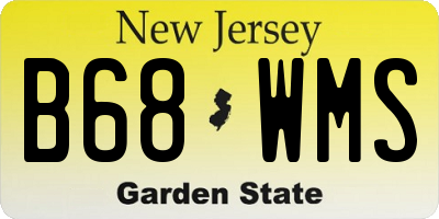 NJ license plate B68WMS