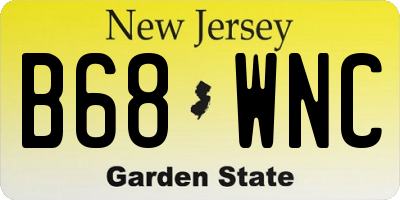 NJ license plate B68WNC