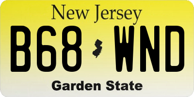 NJ license plate B68WND