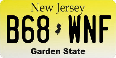 NJ license plate B68WNF