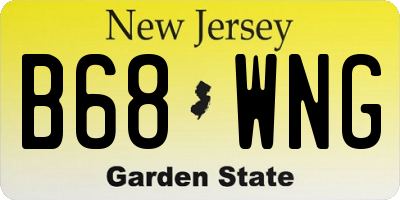 NJ license plate B68WNG
