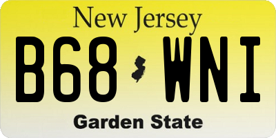 NJ license plate B68WNI