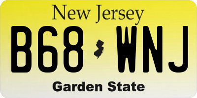 NJ license plate B68WNJ