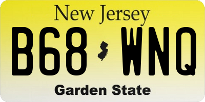 NJ license plate B68WNQ