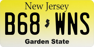 NJ license plate B68WNS