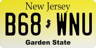 NJ license plate B68WNU