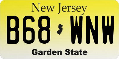 NJ license plate B68WNW