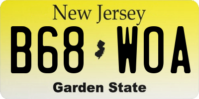 NJ license plate B68WOA