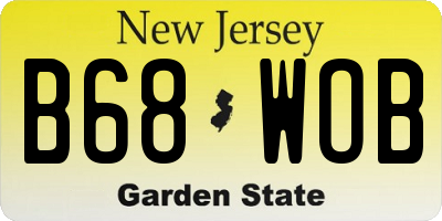NJ license plate B68WOB