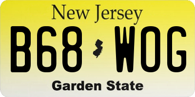 NJ license plate B68WOG