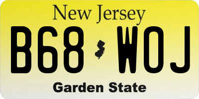 NJ license plate B68WOJ