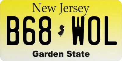 NJ license plate B68WOL