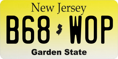 NJ license plate B68WOP