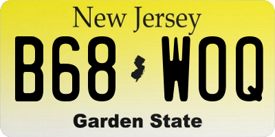 NJ license plate B68WOQ