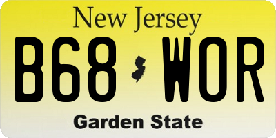 NJ license plate B68WOR