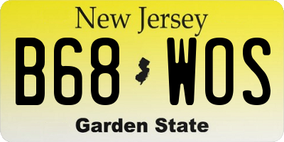 NJ license plate B68WOS