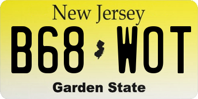 NJ license plate B68WOT