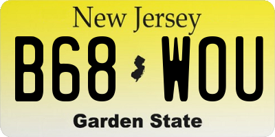 NJ license plate B68WOU