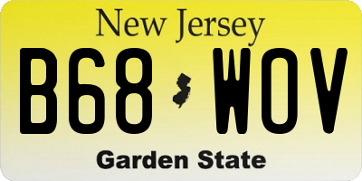 NJ license plate B68WOV