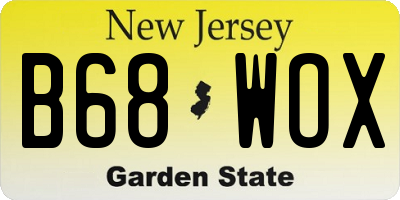 NJ license plate B68WOX