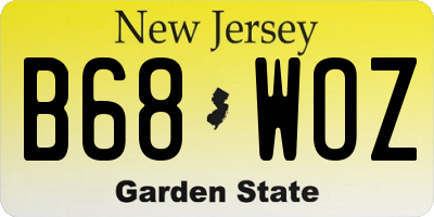 NJ license plate B68WOZ