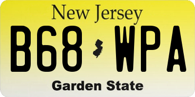 NJ license plate B68WPA