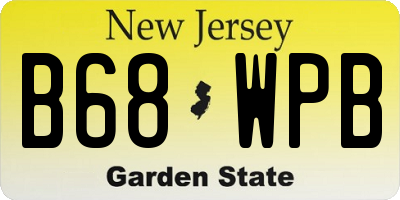 NJ license plate B68WPB