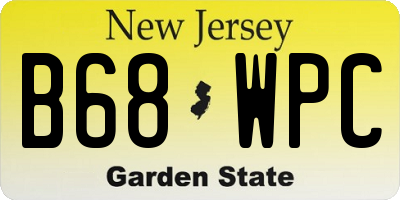 NJ license plate B68WPC