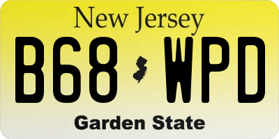 NJ license plate B68WPD