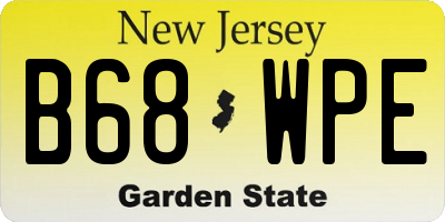 NJ license plate B68WPE