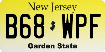 NJ license plate B68WPF