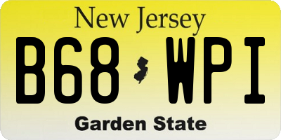 NJ license plate B68WPI