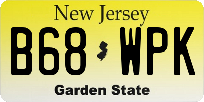 NJ license plate B68WPK