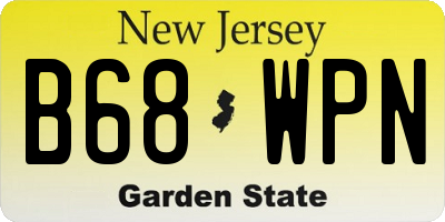 NJ license plate B68WPN