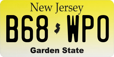 NJ license plate B68WPO