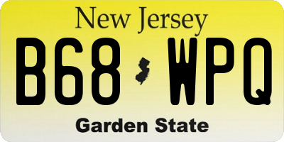 NJ license plate B68WPQ