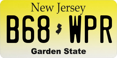 NJ license plate B68WPR