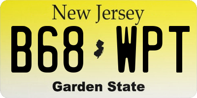 NJ license plate B68WPT