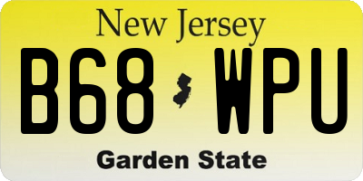 NJ license plate B68WPU