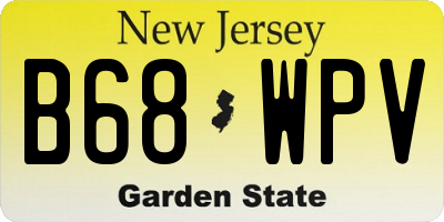 NJ license plate B68WPV