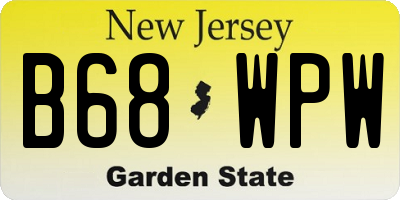 NJ license plate B68WPW