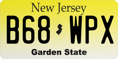 NJ license plate B68WPX
