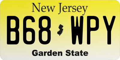 NJ license plate B68WPY