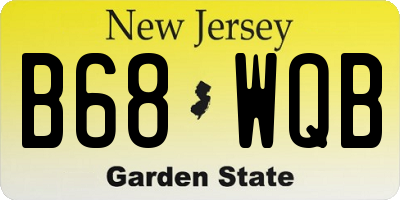 NJ license plate B68WQB