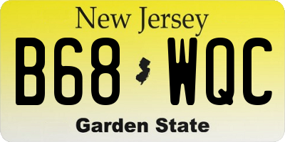 NJ license plate B68WQC