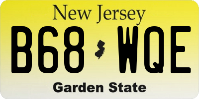 NJ license plate B68WQE