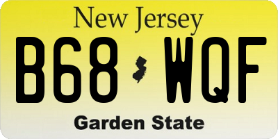 NJ license plate B68WQF