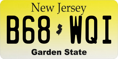 NJ license plate B68WQI