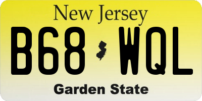 NJ license plate B68WQL